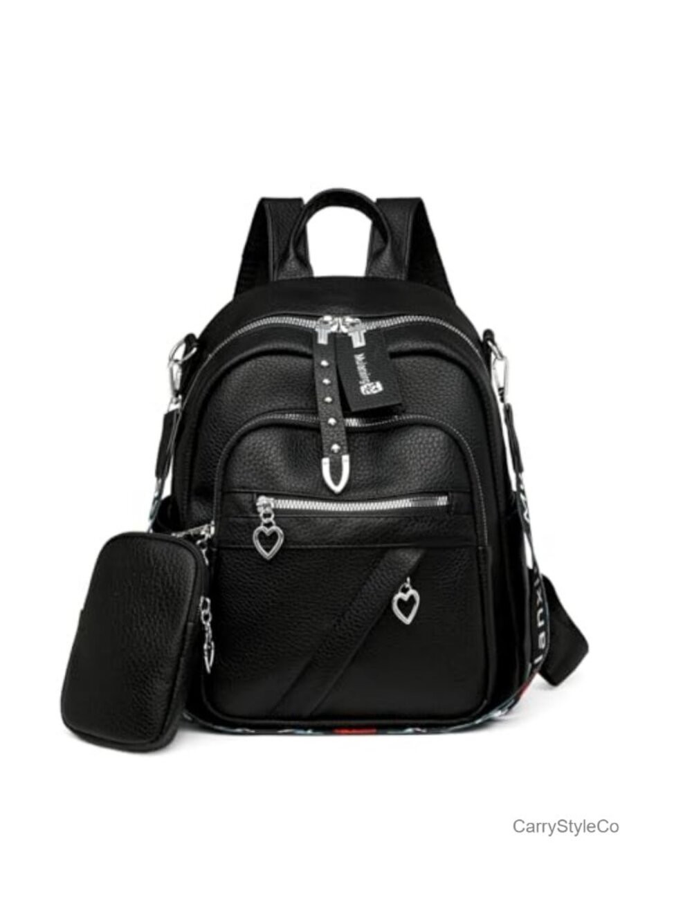 Small Convertible Backpack Purse Vegan Leather Water Resistant 3-Way Bag